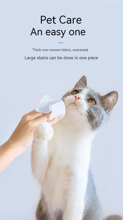 Pet Cleaning Towels, Cats and Dogs Body Eye and Ear Disinfection Hygiene Care Tear Stains Wet Wipes Portable Deodorant Cleaning