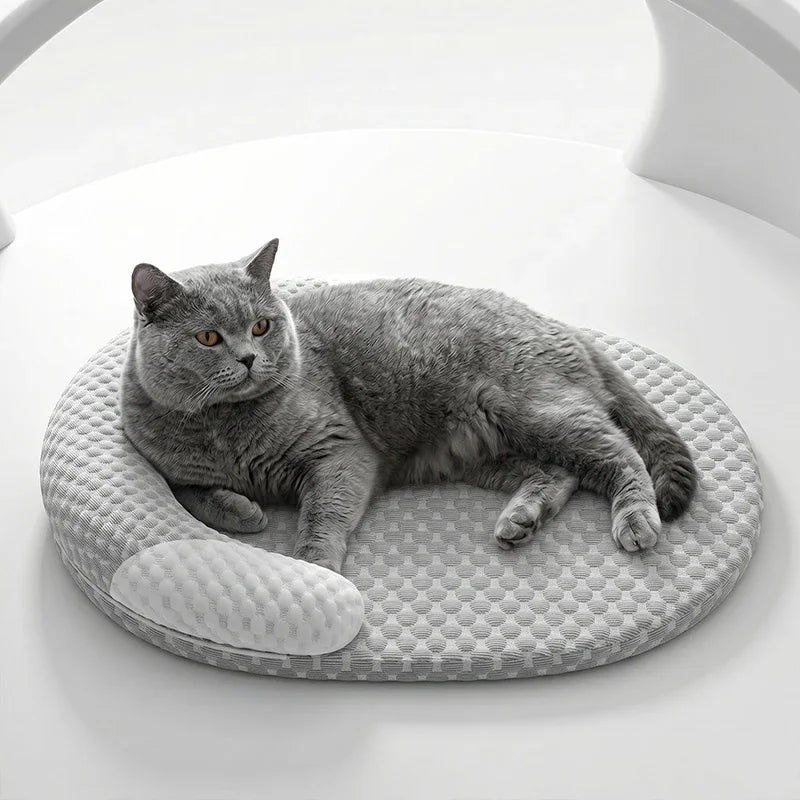 Cooling Dog Bed Summer Ice Silk Cat Mat Oval Pet Nest Breathable Heat Dissipation Cooling Pad for Small Medium Large Dogs Cats