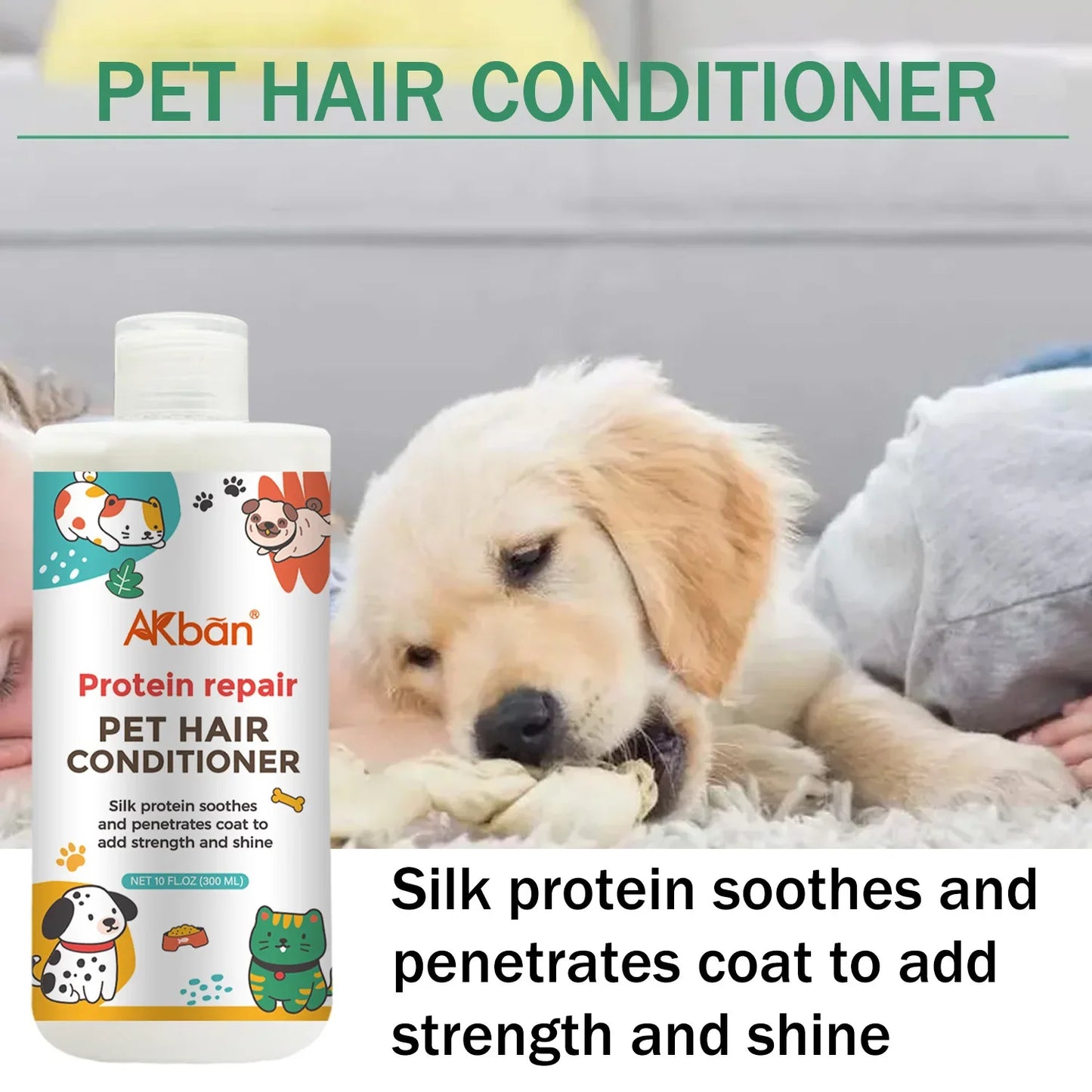 Pet Conditioner Cat Dog Shower Gel Shampoo Deep Cleaning Deodorizing Anti Itch Hair Soft Fluffy Lasting Fragrance Pet Supplies