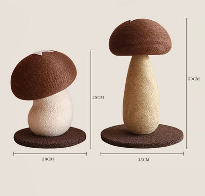 Mushroom Sisal Cat Scratching Post & Board, Vertical Claw Grinding Pad, Durable Non-Shed Cat Scratching Supplies