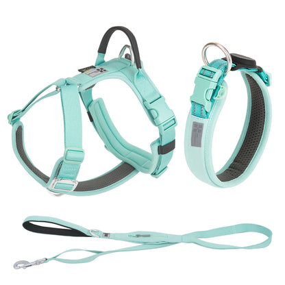 SMALL COMBINATION Large Dog Collar Harness and Leash Sets No pull Reflective Medium dog chest vest Pet German Shepherd Training