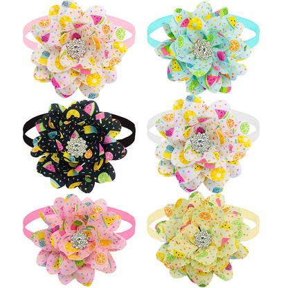 New 50PCS Flower Bowties For Dogs Fashion Dianomd Pet Dog Bow Tie Collar  Dog Pet Grooming Accessories For Small Dogs