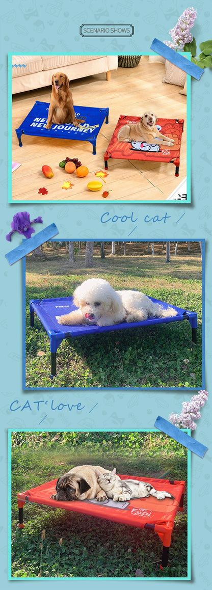 Winter Outdoor Elevated Dog Bed, Large, Medium, Small Pet Dog Bed, Portable Dog Bed for Camping or Beach Breathable Mesh Mesh
