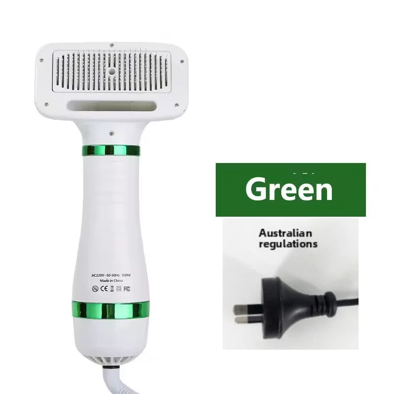 White handheld device with green accents and a power cord on a white background