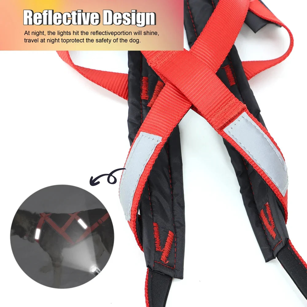 Sled Dog Pulling Car Leash Waterproof Night Reflective Dog Chest Harness Big Large Dog Weighted Rally Vest Pet Training Supplies