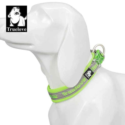 TrueLove TLC50121 Reflective Neoprene Dog Collar with Matching Leash, Adjustable Nylon Collar for All Dog Sizes