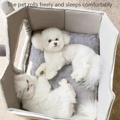 Double Roof Indoor Dog House Cat Nest,Foldable Warm Soft Kennel,30D High Elastic Memory Sponge,Removable Cushion Non-Slip Bottom