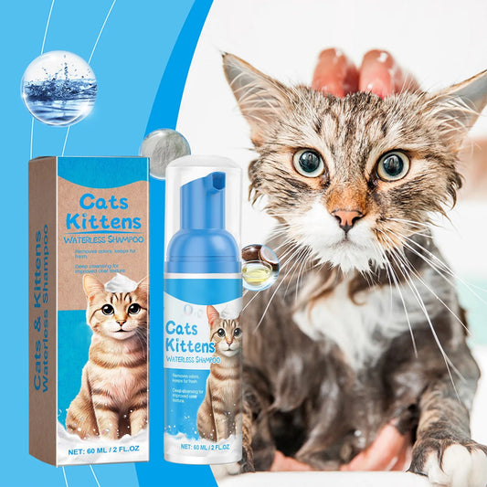 Waterless Cat Shampoo With No Need To Rinse Foam To Clean Cat Leave-in Foam Is Gentle And Non Irritating,60ml