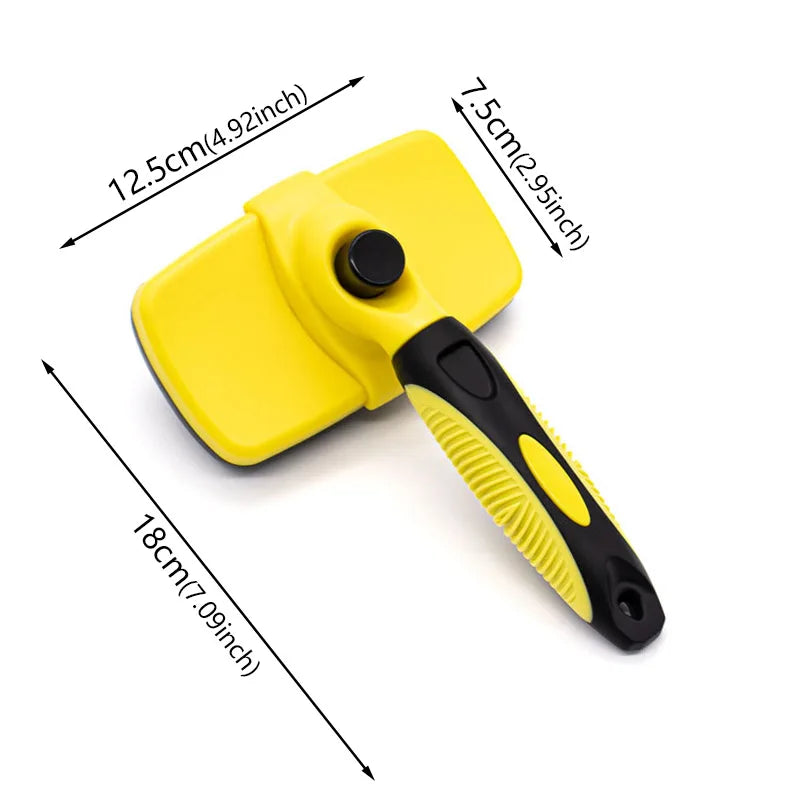 Pet Cleaning Product Essential Plastic Pet Hair Brush Needle Cat Dog Hair Cleaning Combs Hair Removers with Click Clean Button