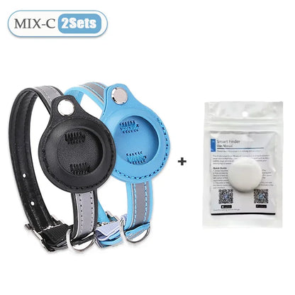 Pet GPS Tracker Leather Pet Adjustable Collars for Apple Airtag Location Tracker Dog Cat Anti-lost Reflective Protection Case