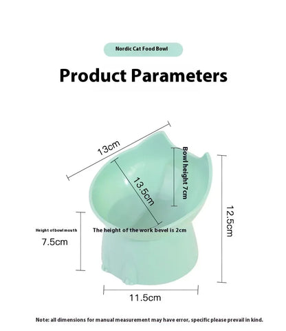 Tilted Elevated Cat Food Bowl Ergonomic Cat Food Dish Anti Neck Protector Vomiting Raised Cats Food Bowl Non Slip for Cats Dogs