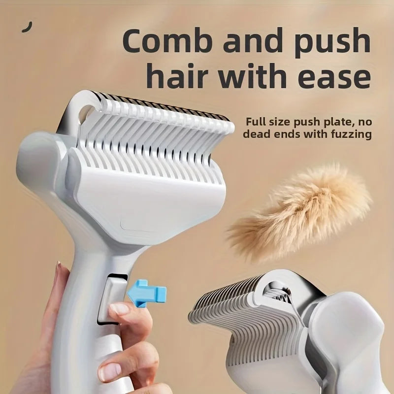 1PC Stainless Steel Dog Hair Removal Brush for Long Hair Breeds Puppy Cat Comb Pet Grooming Products Curved Design