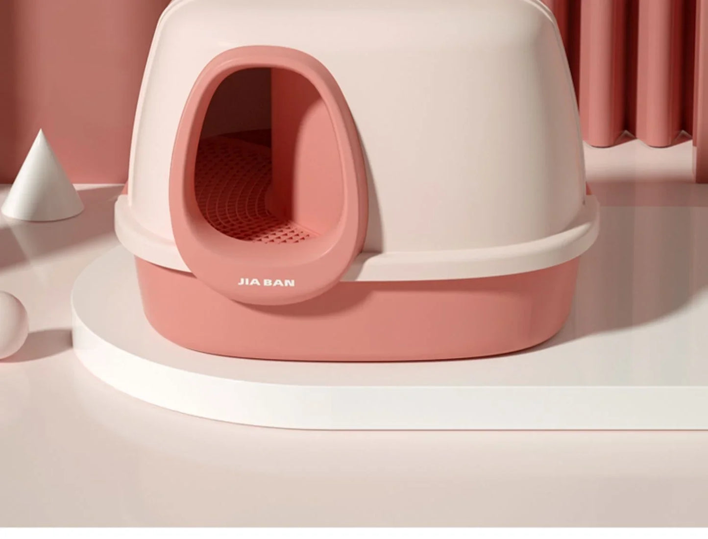 Large Corridor Cat Litter Box Spacious Toilet Anti-Splash Tray Fully Enclosed with Lift Cover Odor-Removing Sand Pedal Design