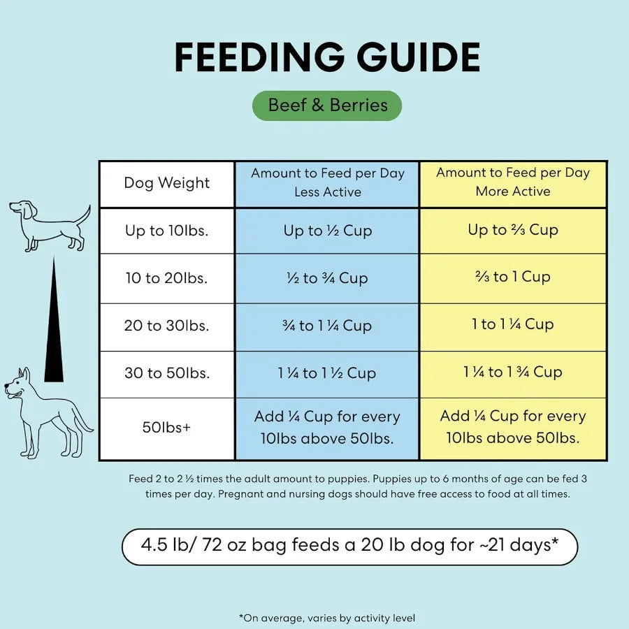 Air Dried Grain Free Dog Food for Dogs Large Medium and Small Puppy Dog Food Adult Dog Food Senior Dog Food Beef and Berries 4.