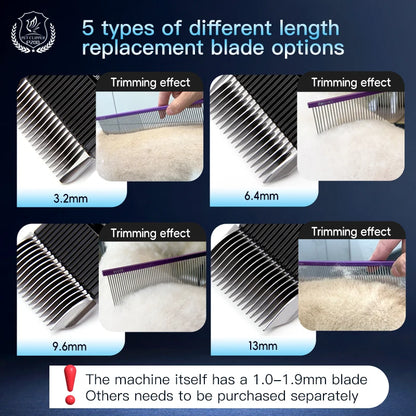 Fenice New Upgrade 5000mA Capacity Cordless LCD Screen Pets Dog Grooming Clippers Rechargeable Haircut Shaver for Trimming Salon