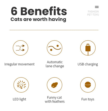 Pet AI Smart Cats Toy Usb Rechargeable Rotation Petanque Ball  Automatically Avoid Obstacles Toys Interactive Games Fun Cat Ball