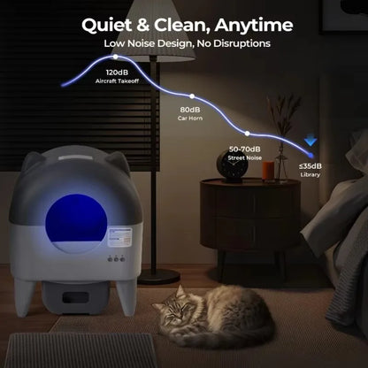 Lunapurr Self Cleaning Litter Box,Large Capacity Automatic Cat Litter Box Self Cleaning for Cats, App Control,Safety Protection