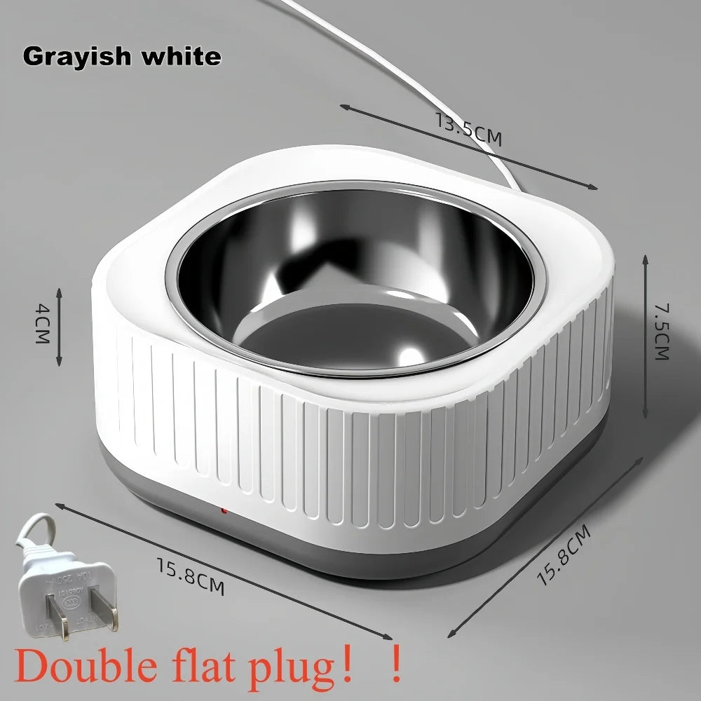 Pet Heating Bowl for Water/Food Cat Bowl Heating Noiseles Keep Warming Dog Water Bowls Winter Constant-temperature Pet Supplies