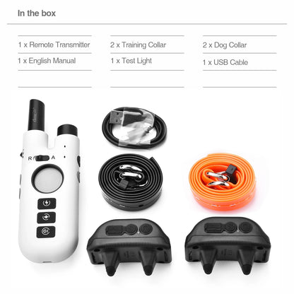 Dog Training Bark Collar 2 in 1 No Bark Control Collar 800M Rechargeable Dog Electric Collar Remote Waterproof Dog Pet Product