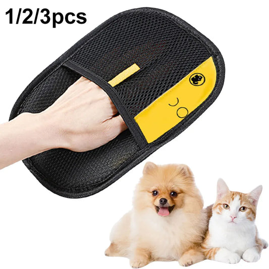 Pet Hair Remover Grooming Glove – Deshedding Mitt for Dogs, Cats & Rabbits (2 & 3 Piece Sets) - Pet Suppie