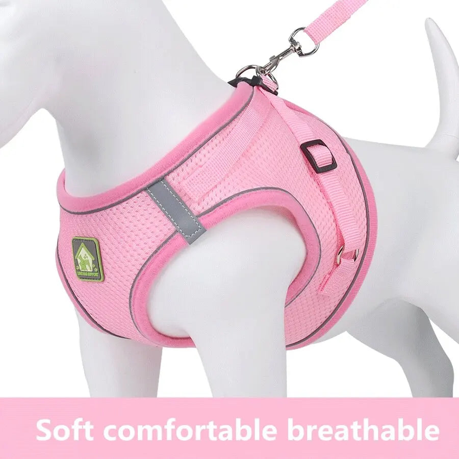 1 Set Pet Harness Leash, Suitable For All Seasons, Fits Small And Medium Dogs, Vest-Style Comfortable Dog Leash, Outdoor Walking