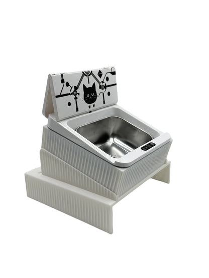 Smart Microchip Cat Feeder with Infrared Sensor Automatic Opening Sealed Pet Bowl Cervical Design for Desk Use Dog Food