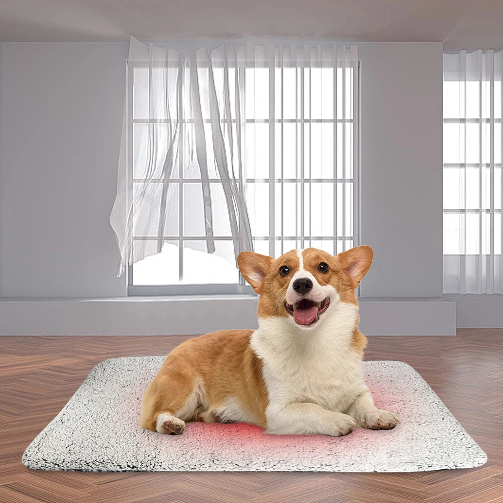Self-Warming Cat Bed Pad Self-Heating Thermal Cat Dog Bed Mat Pet Warming Pad Soft Thickened Blanket Pad for Indoor Outdoor Pets
