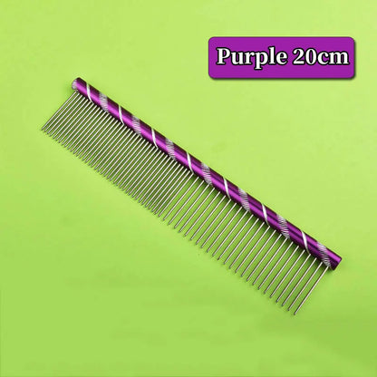 6 Colored Pet Dog Comb Straight Comb Cat Cleaning Brush 16/19/20/25cm Stainless Steel Lightweight Pets Cat Grooming Combs Dogs