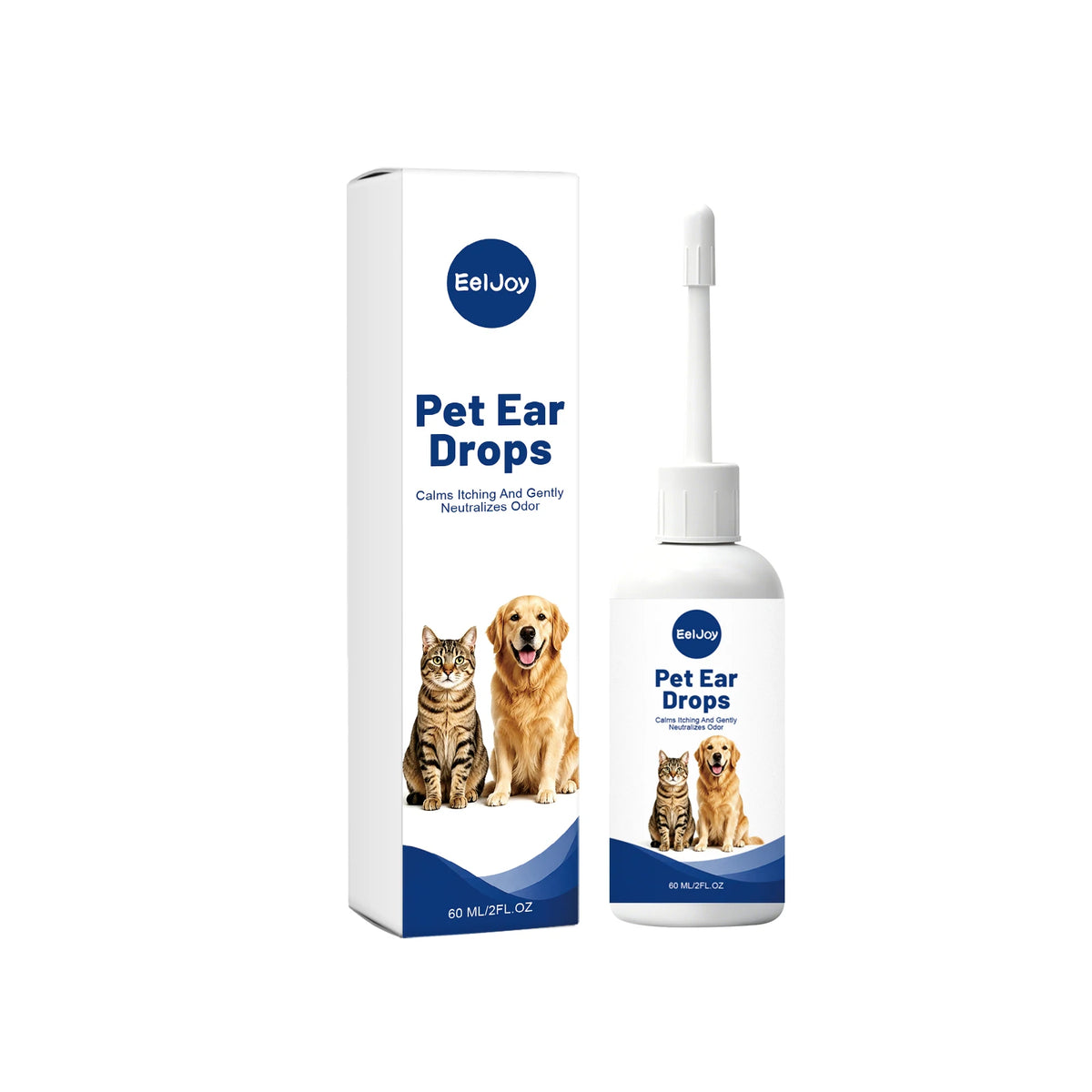 Pet Ear Cleaning Drops Non‑Irritating Remove Ear Wax Dirt Relieve Ear Itching Eliminate Bad Odor Ear Care Drops Dog Cat Ear Wash