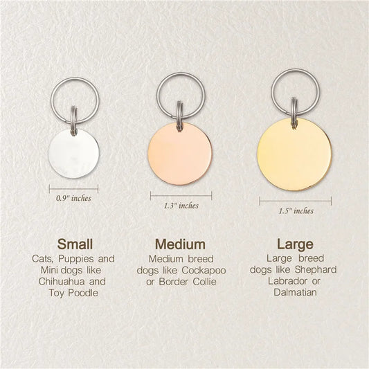 Personalized Pet ID Tags Cute Cat Face Collar Accessories Name Tags ID Collar Pendant Customized Free Engraved Anti-lost Tag - Pet Suppie
