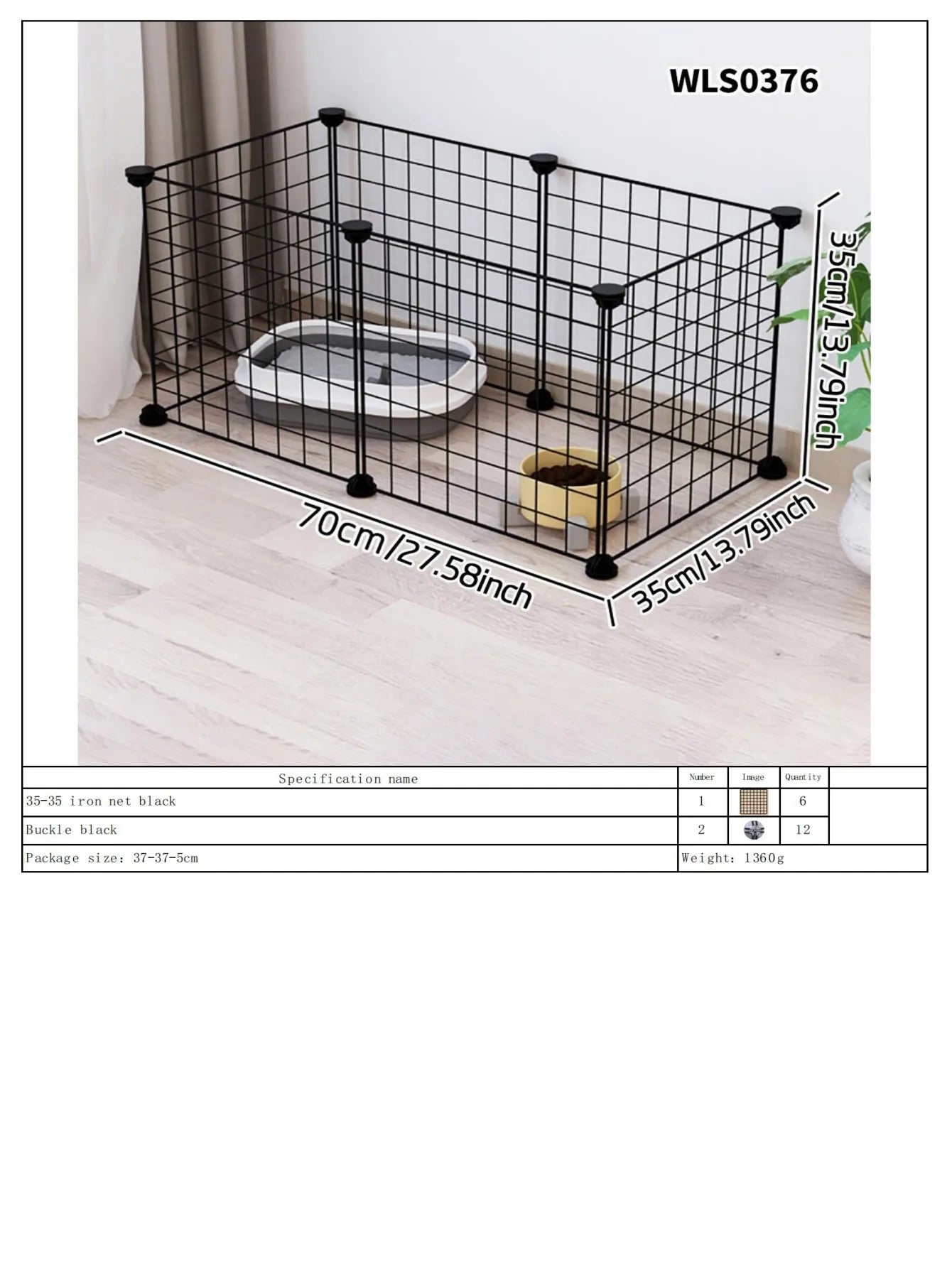 Cat and Dog Pet Fence Indoor Enclosure Freely Combinable Cat Cage Dog Cage Training Isolation Toilet Area for Small and Medium-Sized Dogs