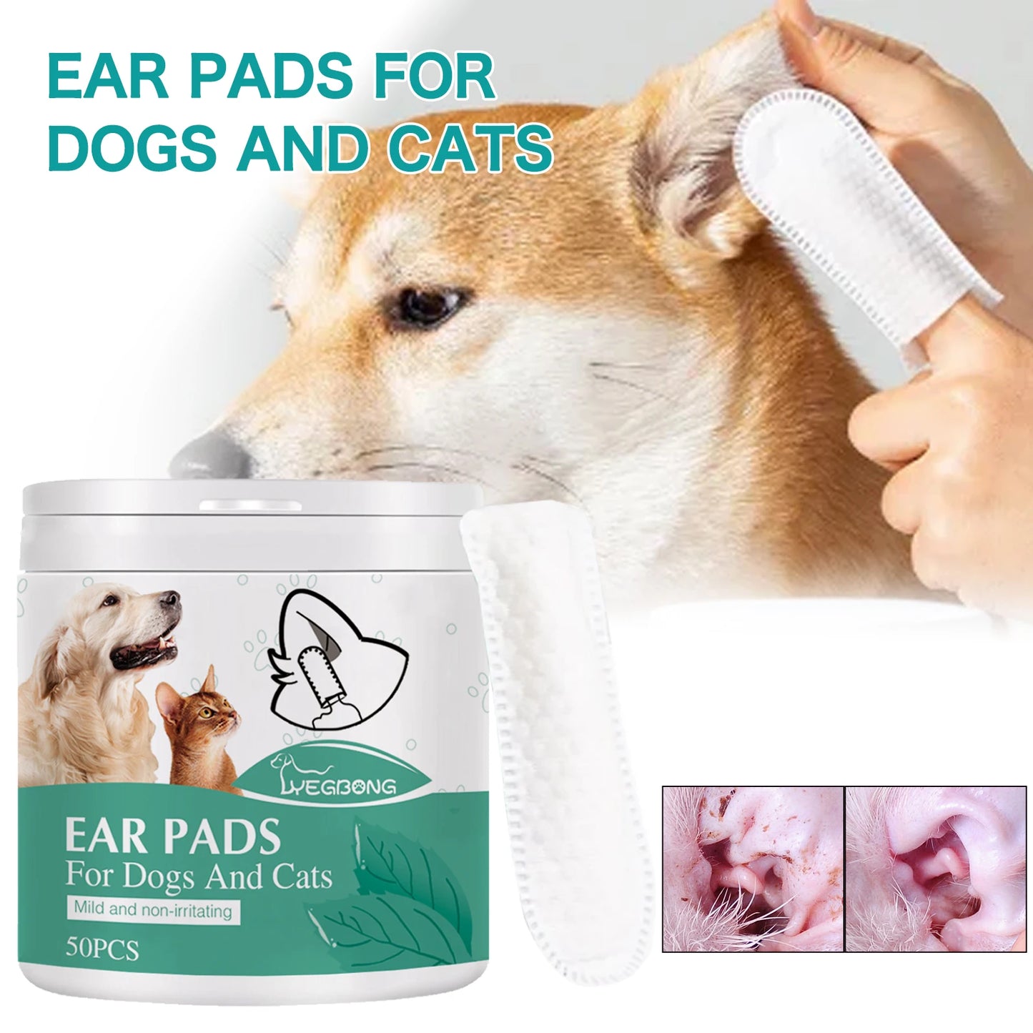 Pet Cleaning Finger Wipes Cats Dogs Remover Eye Tear Ear Mite Stains Disposable Cleaner Wipe Non-irritating Pets Beauty Products