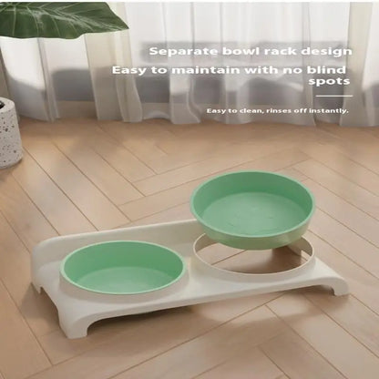Food Feeders Pet Double Bowls Feeder Adjustable Height Cats Dogs Drinker Water Bowl Dish Elevated Feeding Supplies