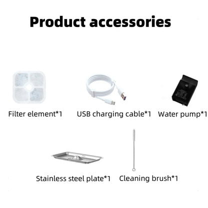 A 5-liter Capacity Wireless Sensor Can Multi-cycle Live Water Filter Pet Automatic Water Dispenser Silent Smart Pet Water Feeder
