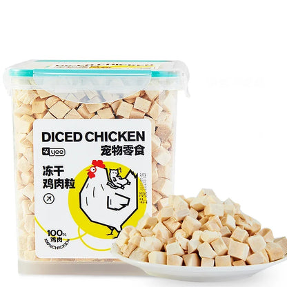 Freeze-Dried Chicken Treats 500g Bucket High-Protein Cat Dog Food Snack 0 Additives Natural Pet Rewards Factory Direct Wholesale