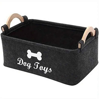 Felt pet toy box, dog toy box, storage basket box - perfect for organizing pets