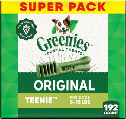 Veterinarian-Recommended Natural Dental Dog Treats Teenie Size, Original Flavor, 12 oz. Pack, 43 Count