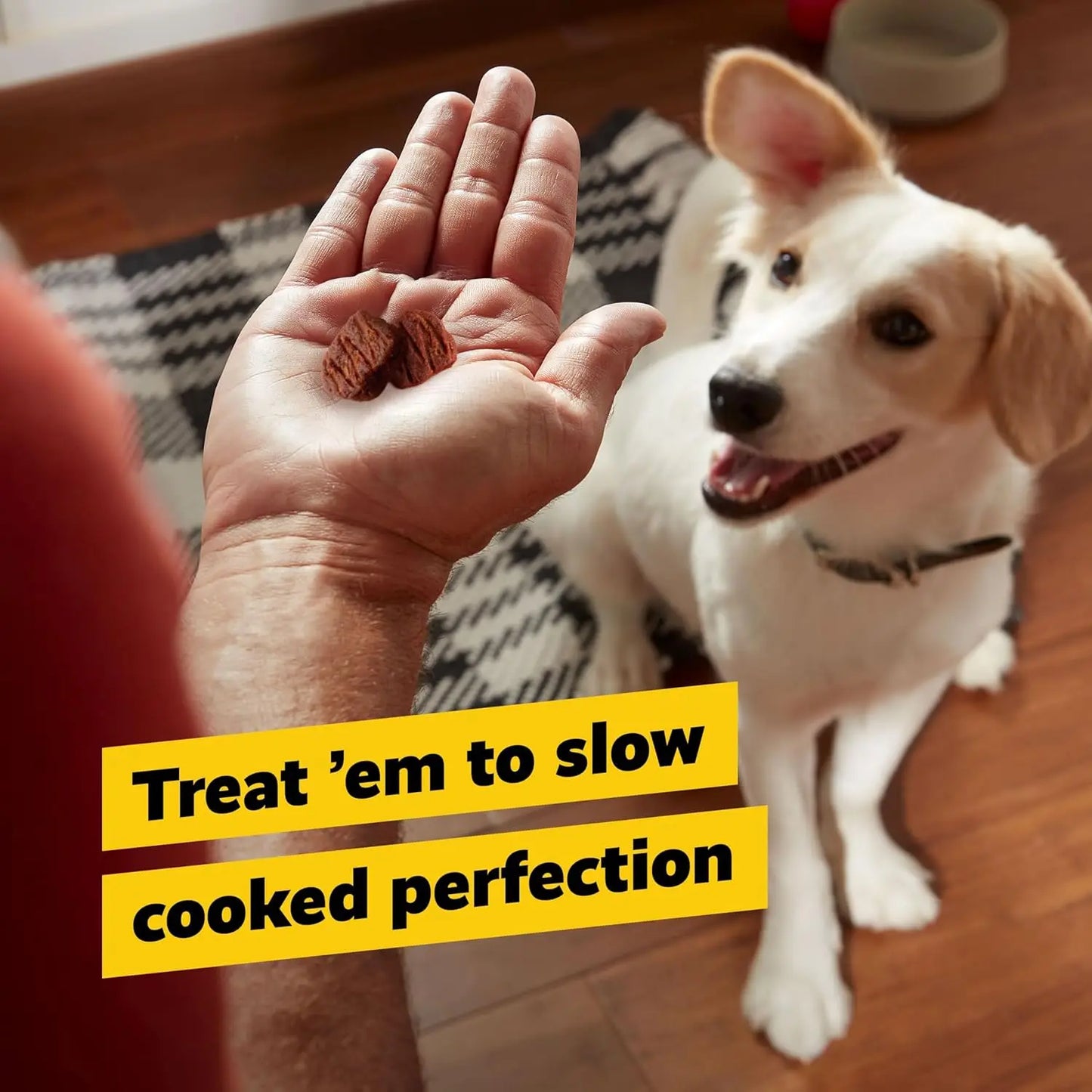 Beef Jerky Dog Treats, Premium Quality Raw Protein Warps for Dogs, Bite-Sized Training Treats & Food Topper, Cat Friendly