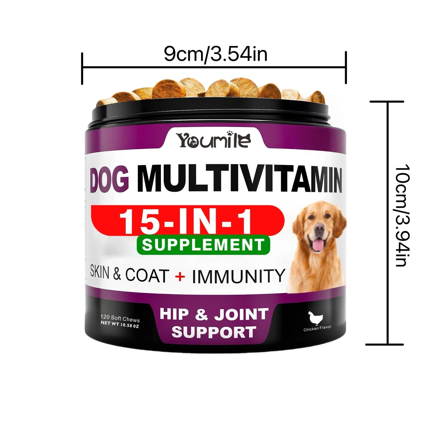 【15in1】Multivitamin for dogs  - Improve hair loss, digestion and immune support - Dog paw yeast treatment