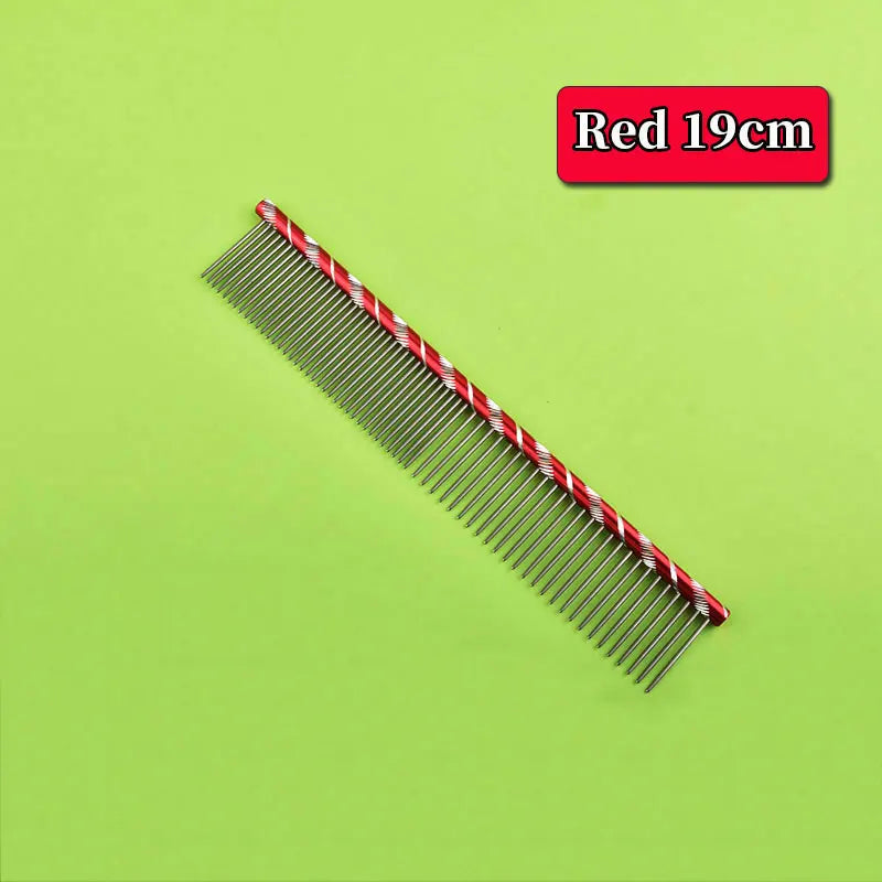 6 Colored Pet Dog Comb Straight Comb Cat Cleaning Brush 16/19/20/25cm Stainless Steel Lightweight Pets Cat Grooming Combs Dogs