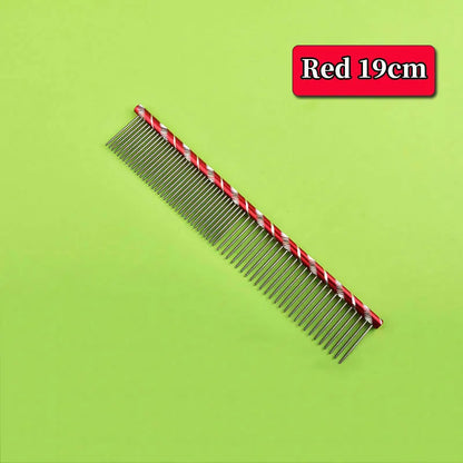 6 Colored Pet Dog Comb Straight Comb Cat Cleaning Brush 16/19/20/25cm Stainless Steel Lightweight Pets Cat Grooming Combs Dogs