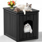 Cat Litter Box Enclosure, Multi-Functional Hidden Cat Litter Box Furniture & Cat Box Enclosure Cabinet with Side Table, Custom