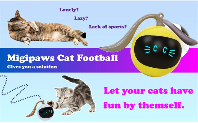 Pet AI Smart Cats Toy Usb Rechargeable Rotation Petanque Ball  Automatically Avoid Obstacles Toys Interactive Games Fun Cat Ball