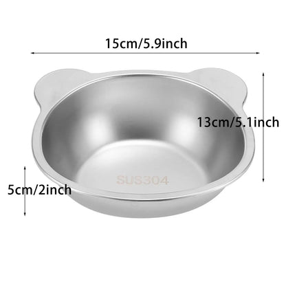 Elevated Cat Bowls for Small Dogs 5.9" Indoor Stainless Steel Raised Cat Bowl for Food Water 15° Titled Anti-Vomiting Dog Dishes