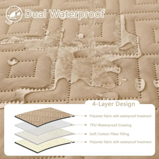 Waterproof Dog Blanket, Soft Pet Bed Blankets, Waterproof Sofa Couch Cover for Dogs Washable, Reversible Pet Couch Covers for So