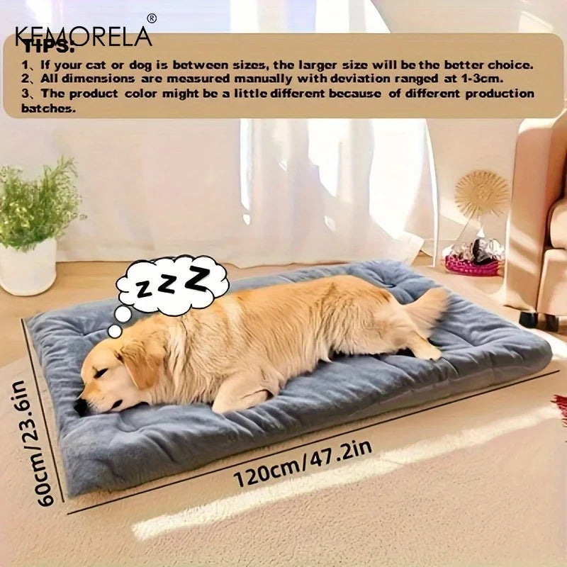 KEMORELA Extra Large Plush Dog Bed Sofa Thickened Super Soft Polyester Pet Mat Dog Crate Mat Bed For Small Medium Large Dog Bed