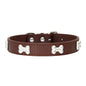 New Bone Leather Durable Pet Dog Collars Puppy Pug Collars for Small Large Dog Puppy Neck Collar GXQ13