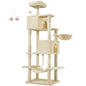 JHK Cat Tree Tower 66 Inch Large Multi Level Cat Climbing Tower with Condo Natural Sisal Scratching Posts Pet House for Indoor