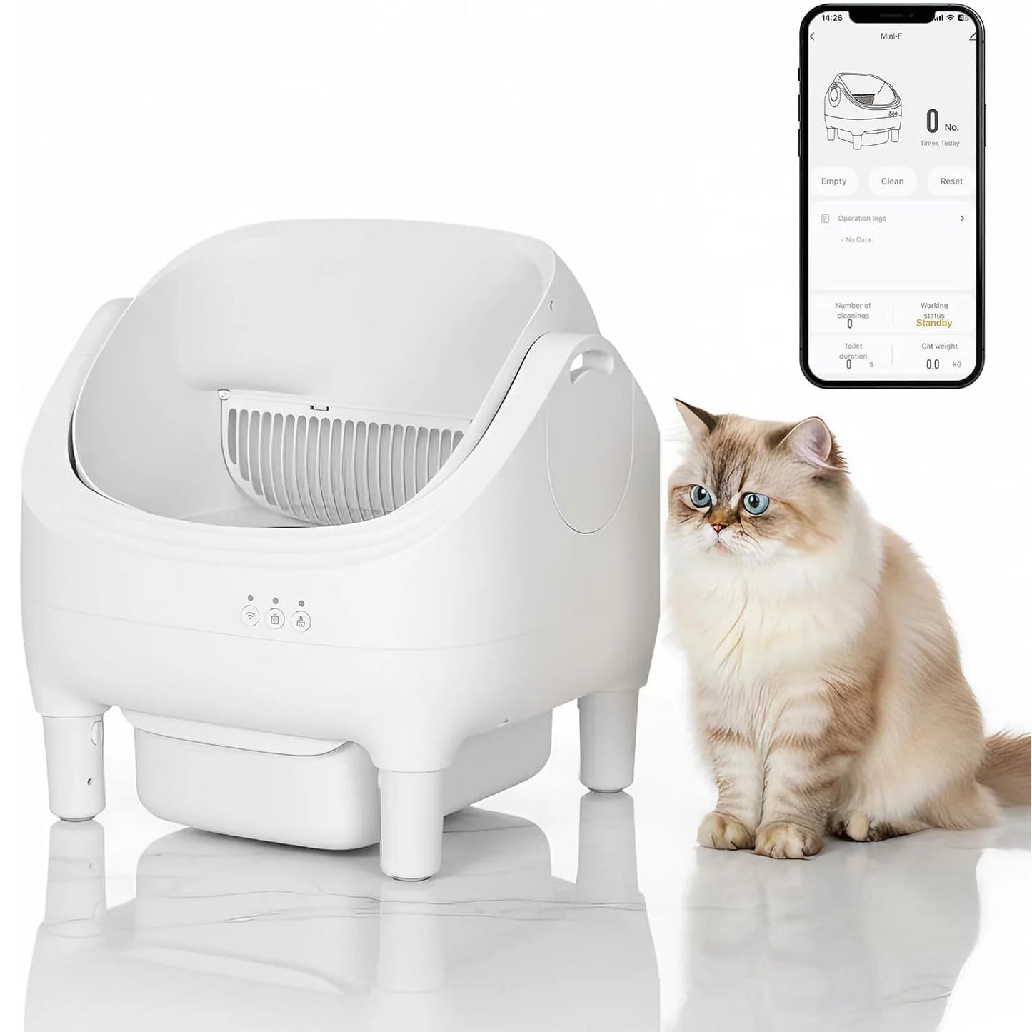 APP-Controlled Automatic Self-Cleaning Cat Litter Box,10.5L Odor-Free Waste Disposal,Pet Toilet for Cat Hygiene,Pet Products