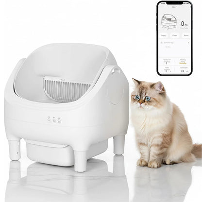 APP-Controlled Automatic Self-Cleaning Cat Litter Box,10.5L Odor-Free Waste Disposal,Pet Toilet for Cat Hygiene,Pet Products